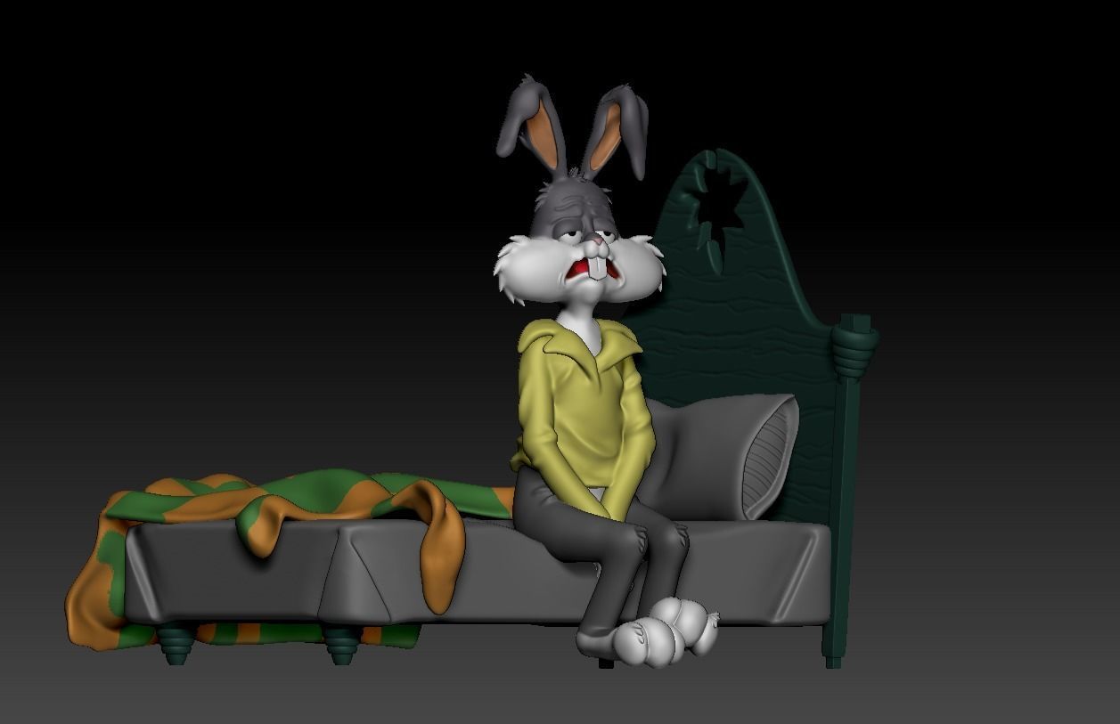BUGS BUNNY TIRED MEME -PARTS AND COMPLETE- 3D print model_11