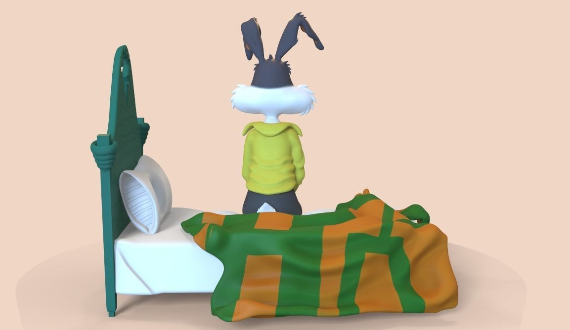BUGS BUNNY TIRED MEME -PARTS AND COMPLETE- 3D print model_7