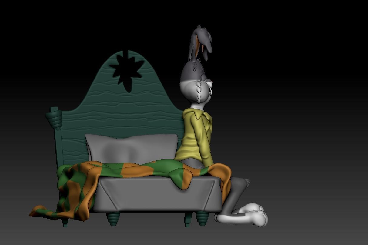 BUGS BUNNY TIRED MEME -PARTS AND COMPLETE- 3D print model_12