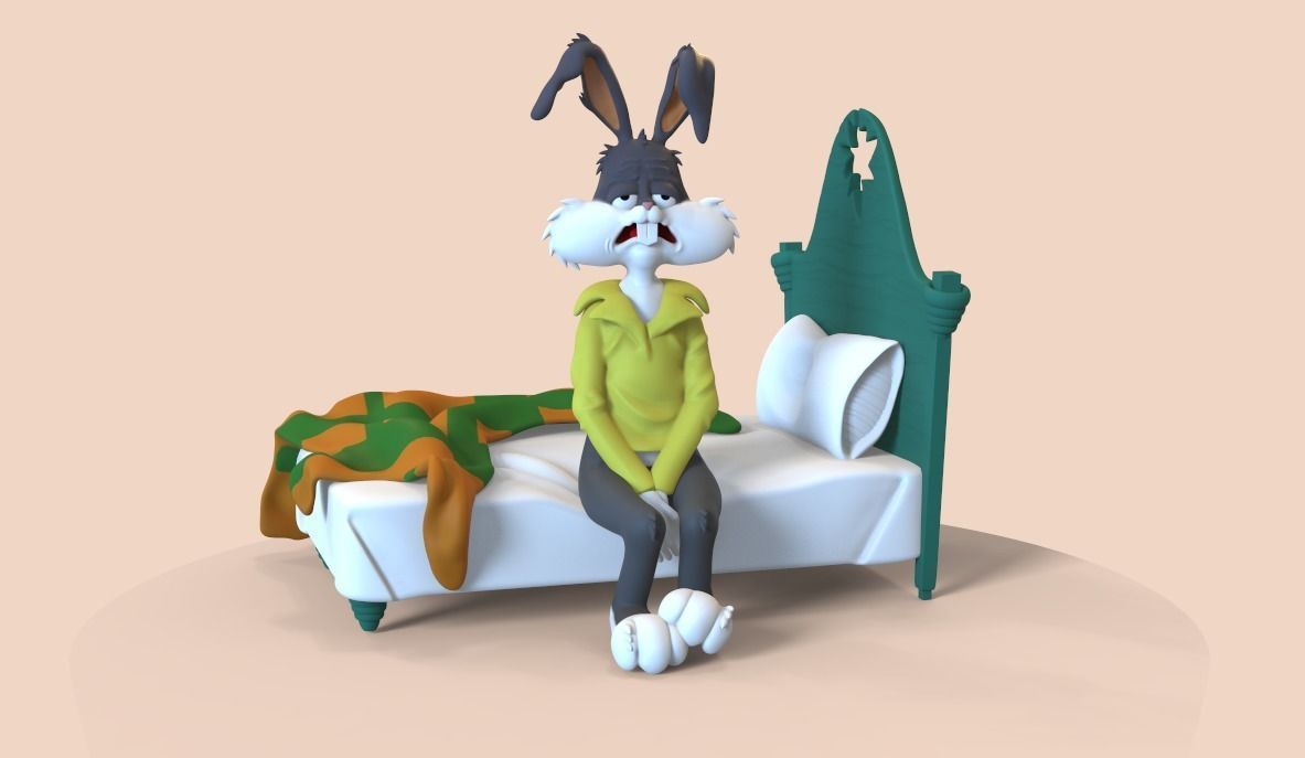 BUGS BUNNY TIRED MEME -PARTS AND COMPLETE- 3D print model_3