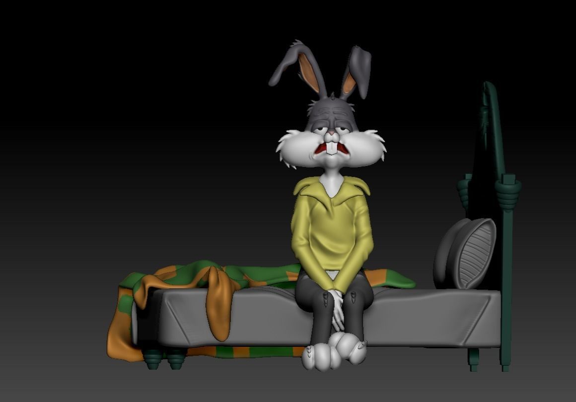 BUGS BUNNY TIRED MEME -PARTS AND COMPLETE- 3D print model_10