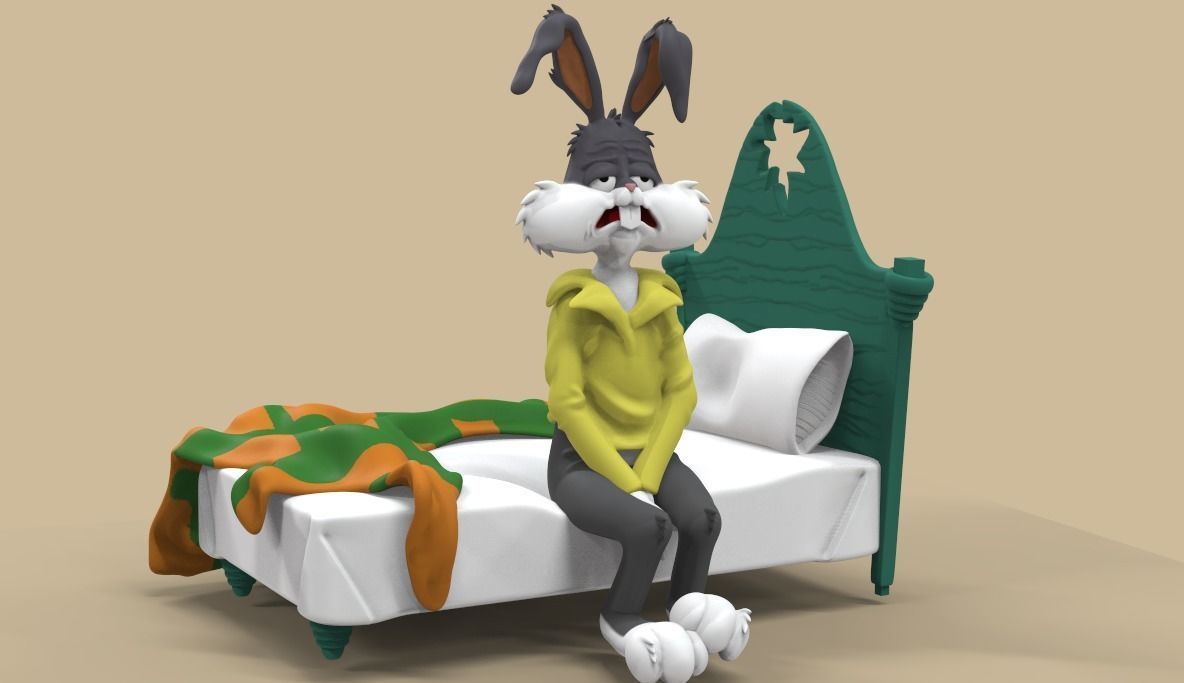 BUGS BUNNY TIRED MEME -PARTS AND COMPLETE- 3D print model_2