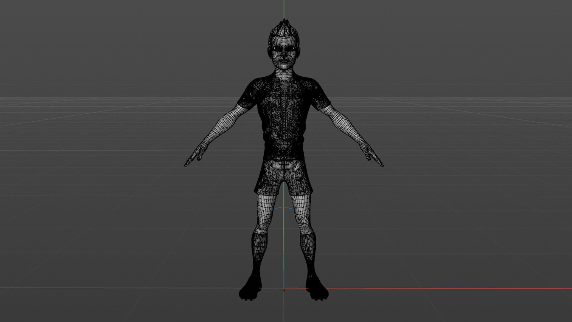 Cartoon Football player Rigged 3D model_37