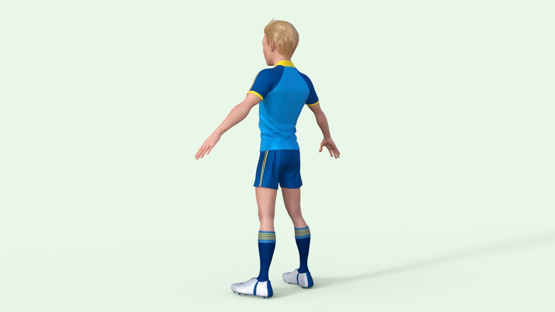 Cartoon Football player Rigged 3D model_36