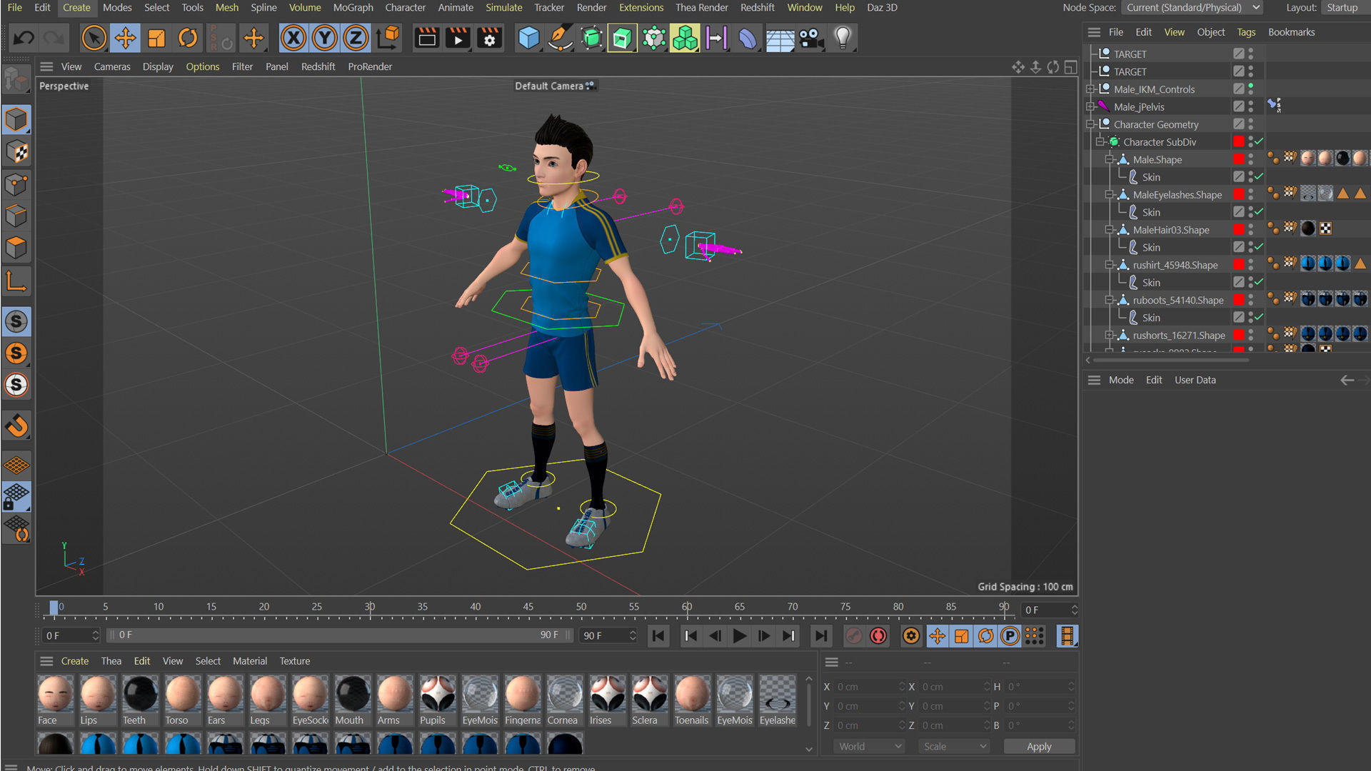 Cartoon Football player Rigged 3D model_38