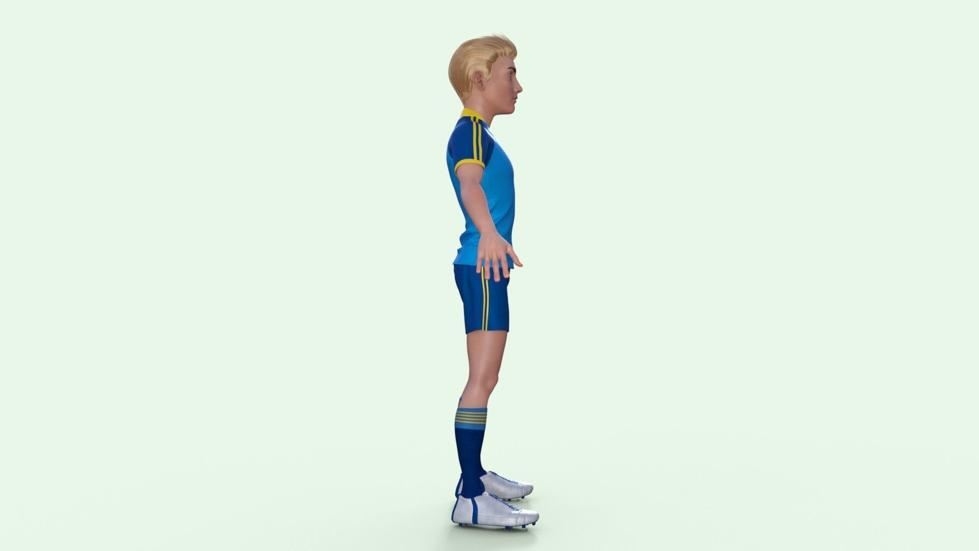 Cartoon Football player Rigged 3D model_28
