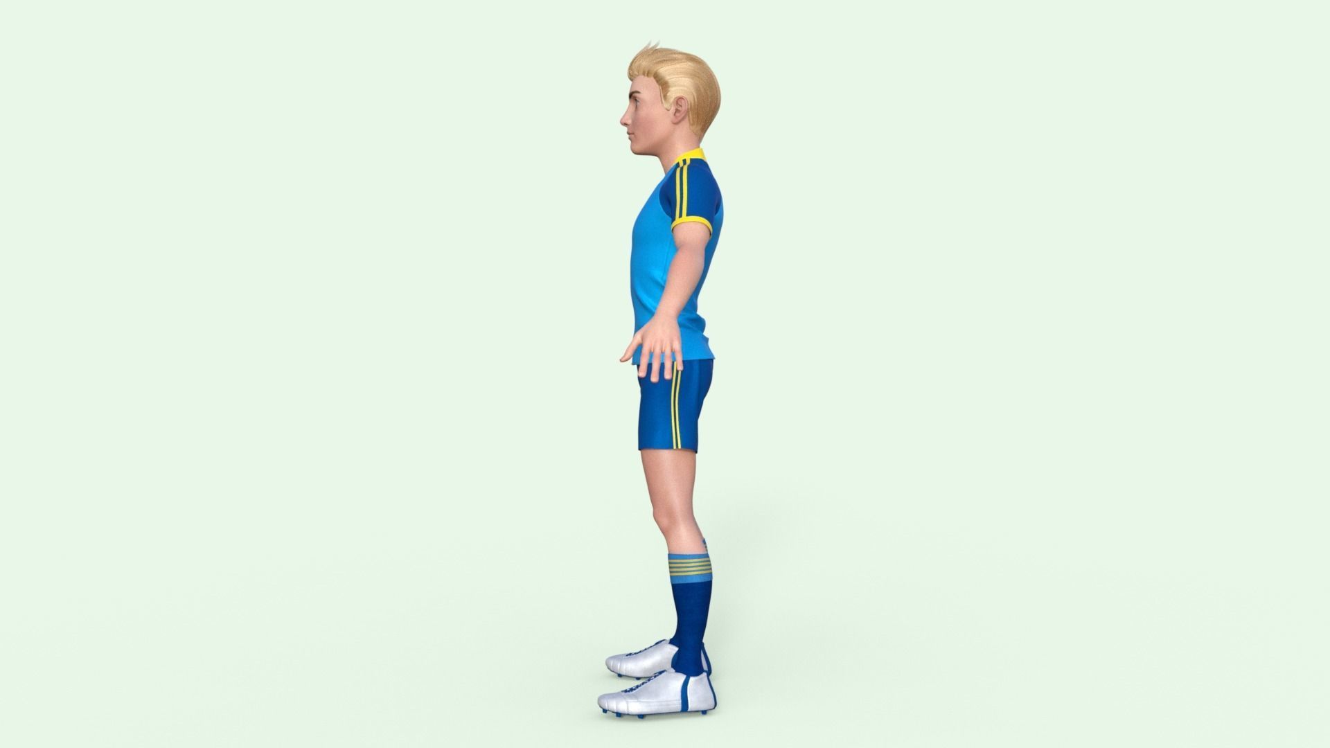 Cartoon Football player Rigged 3D model_27