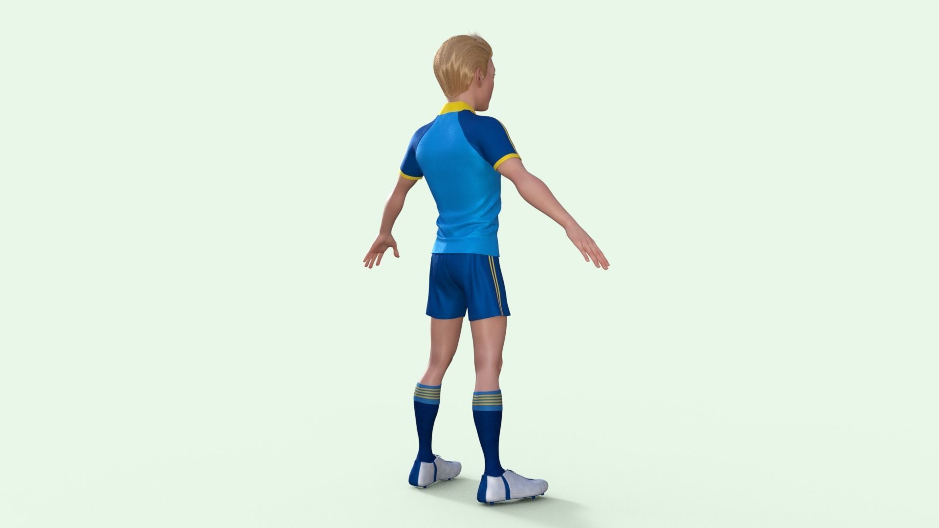 Cartoon Football player Rigged 3D model_31