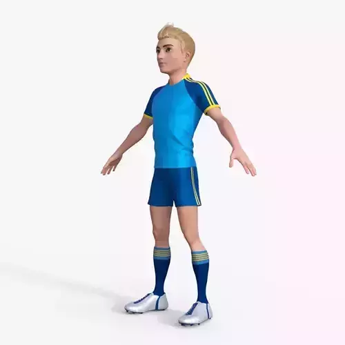 Cartoon Football player Rigged