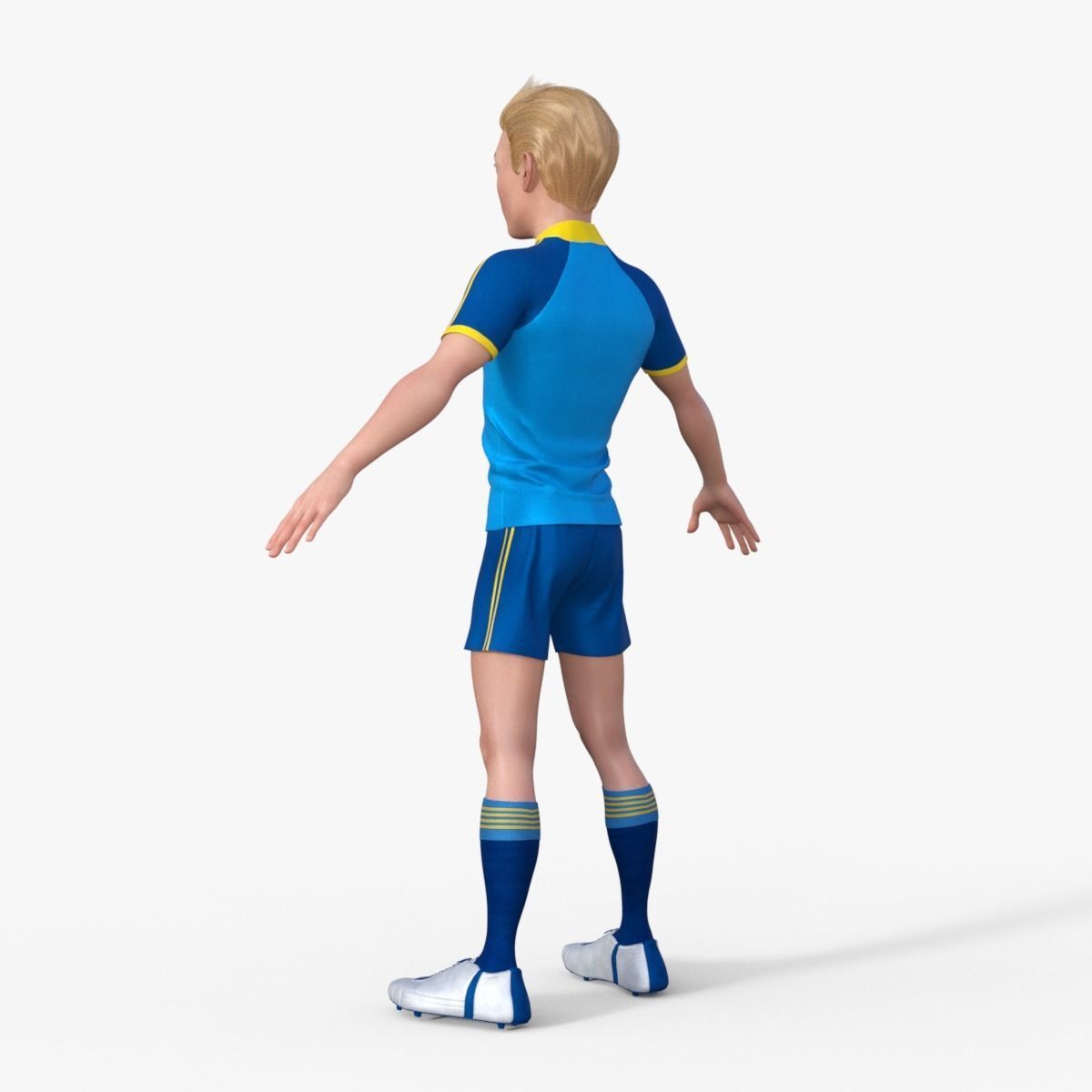 Cartoon Football player Rigged 3D model_4