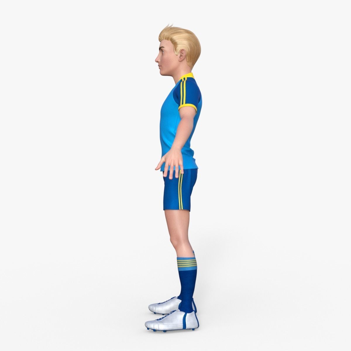 Cartoon Football player Rigged 3D model_11