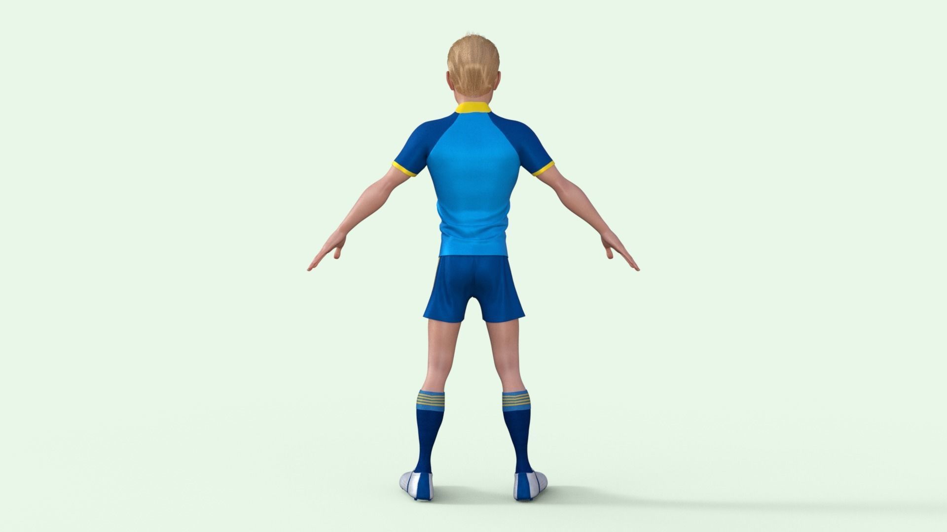 Cartoon Football player Rigged 3D model_25