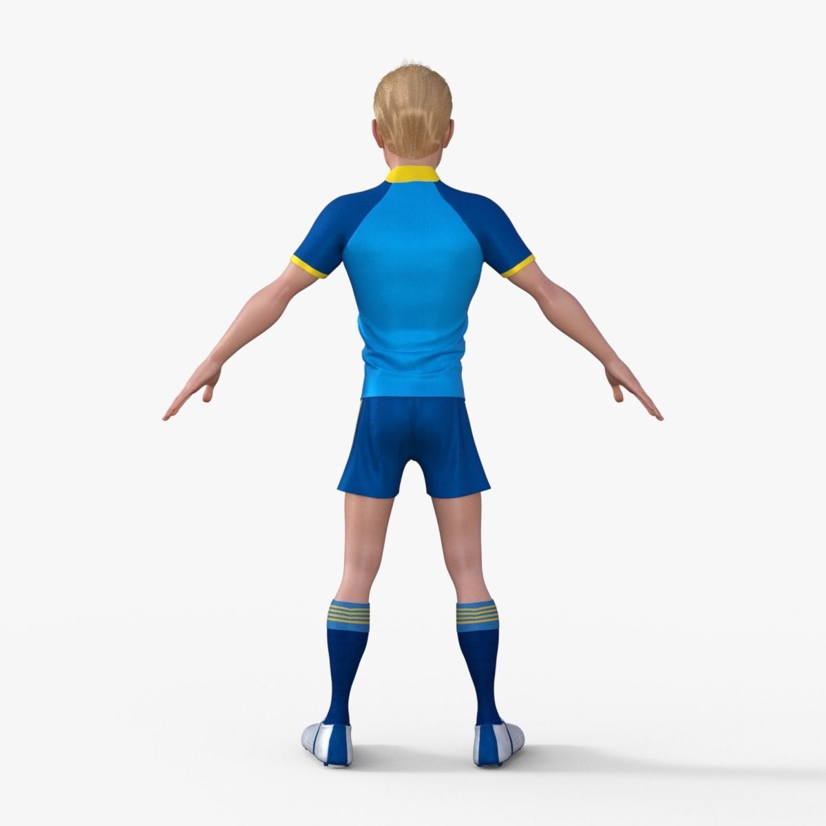 Cartoon Football player Rigged 3D model_5
