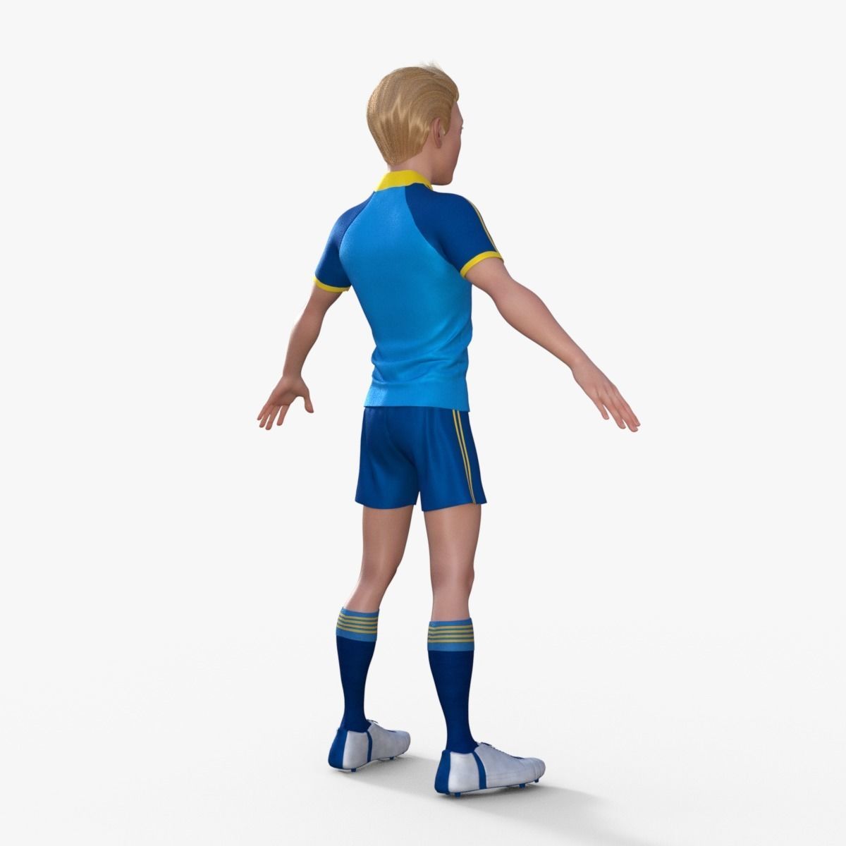 Cartoon Football player Rigged 3D model_6