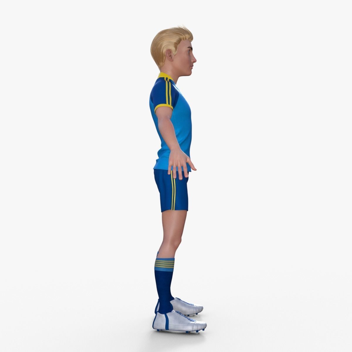 Cartoon Football player Rigged 3D model_7