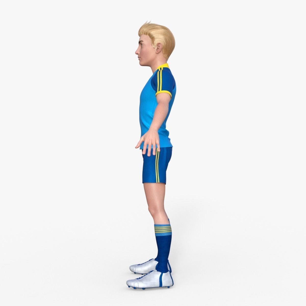 Cartoon Football player Rigged 3D model_3