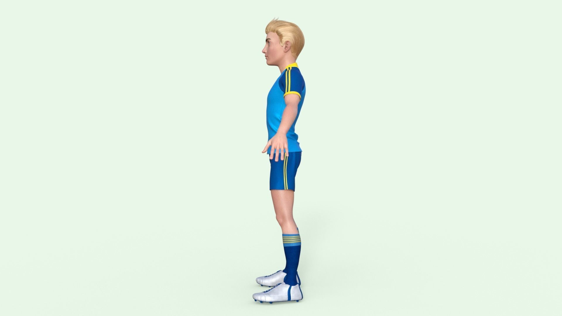 Cartoon Football player Rigged 3D model_26