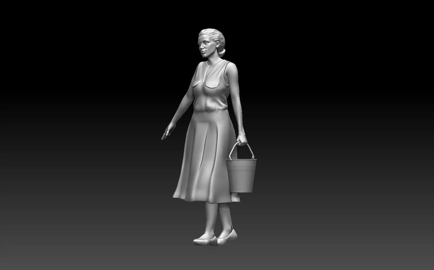 gardener woman 3D print model