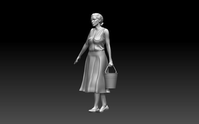 gardener woman 3D print model