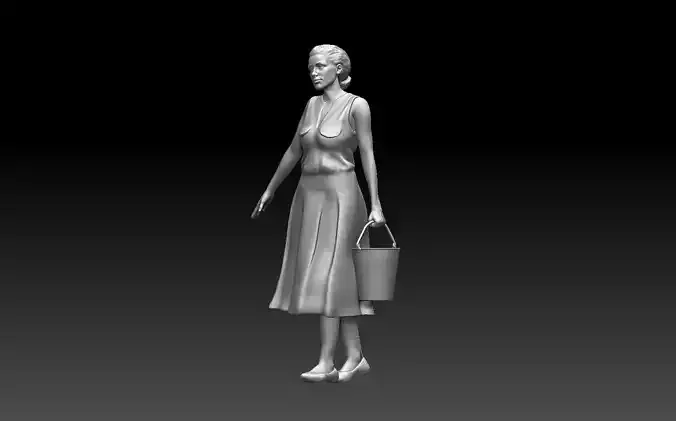 gardener woman 3D print model