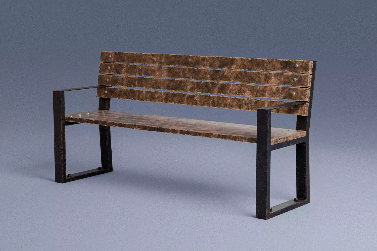 Park bench Free low-poly 3D model