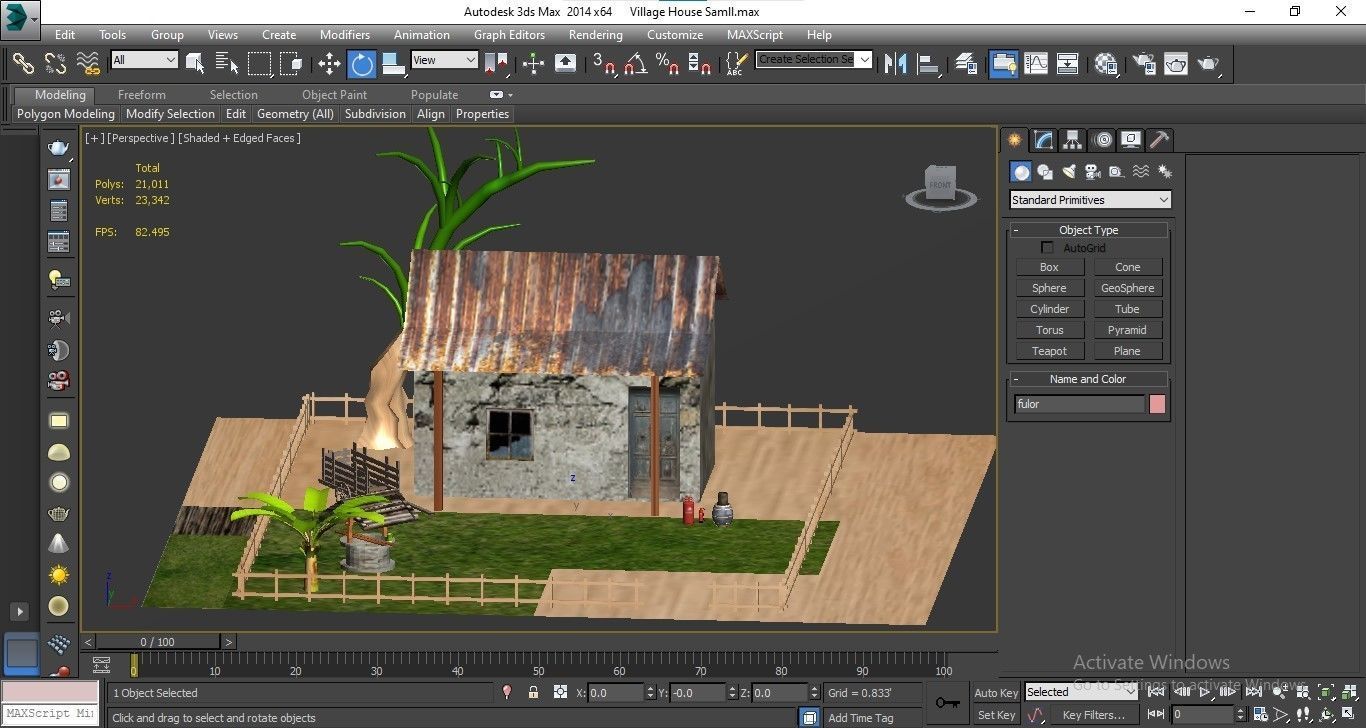village small house Low-poly 3D model_35