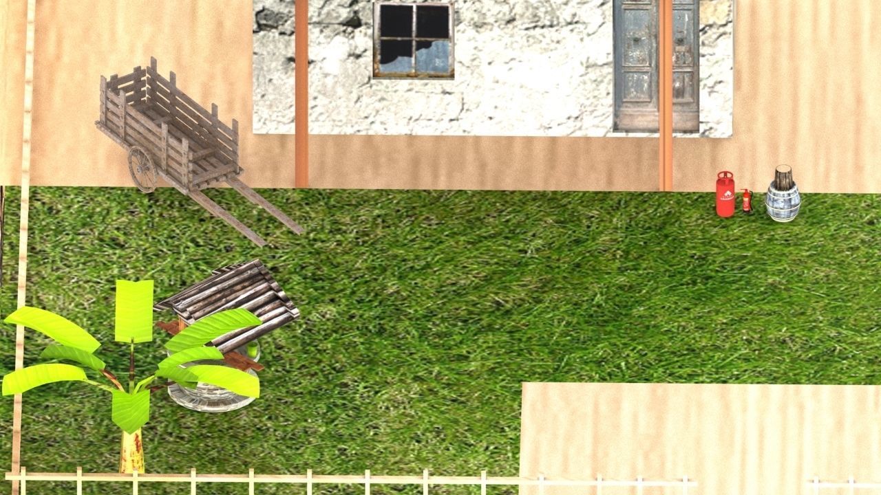 village small house Low-poly 3D model_7