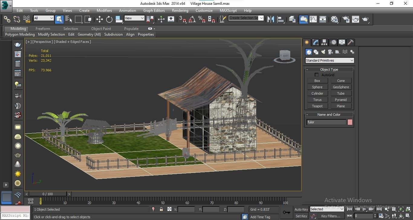 village small house Low-poly 3D model_34