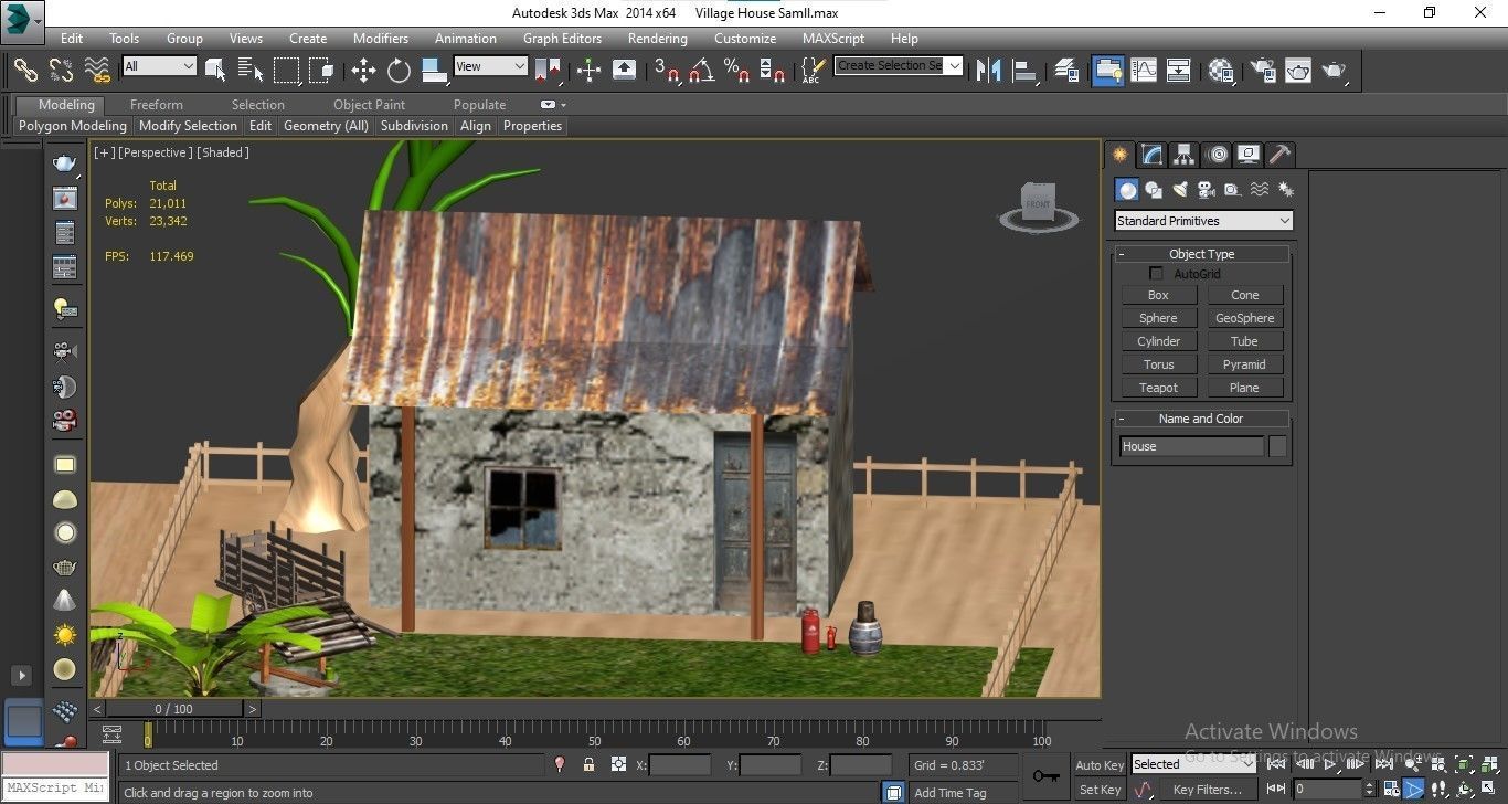 village small house Low-poly 3D model_36