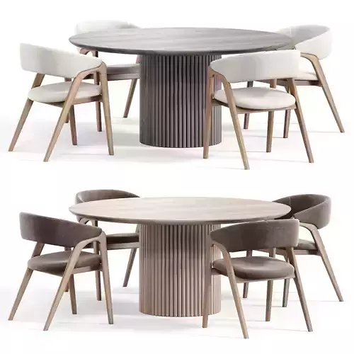 ARC DINING ARMCHAIR and BELIZE ROUND DINING