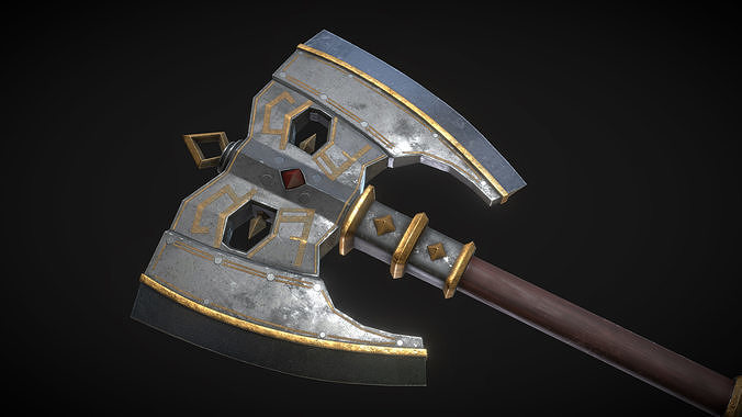 Fantasy Great Axe 02 Low-poly 3D model