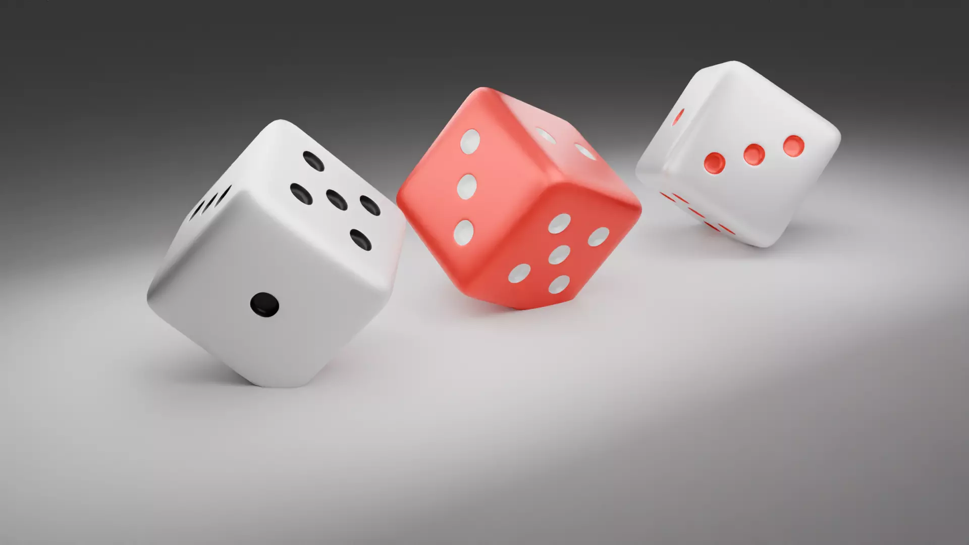 Dice Set Low-poly 3D model