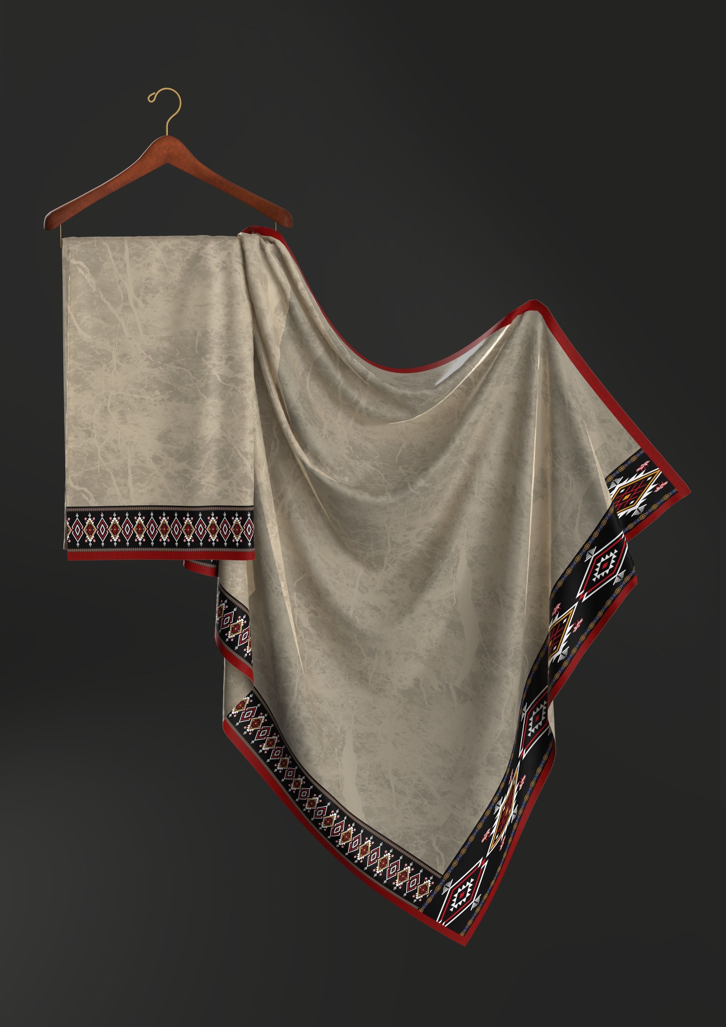 Saree display on hanger 3D model_1