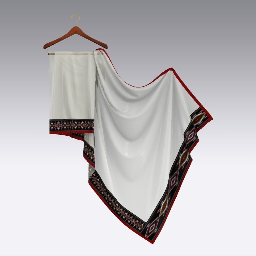 Saree display on hanger 3D model_4