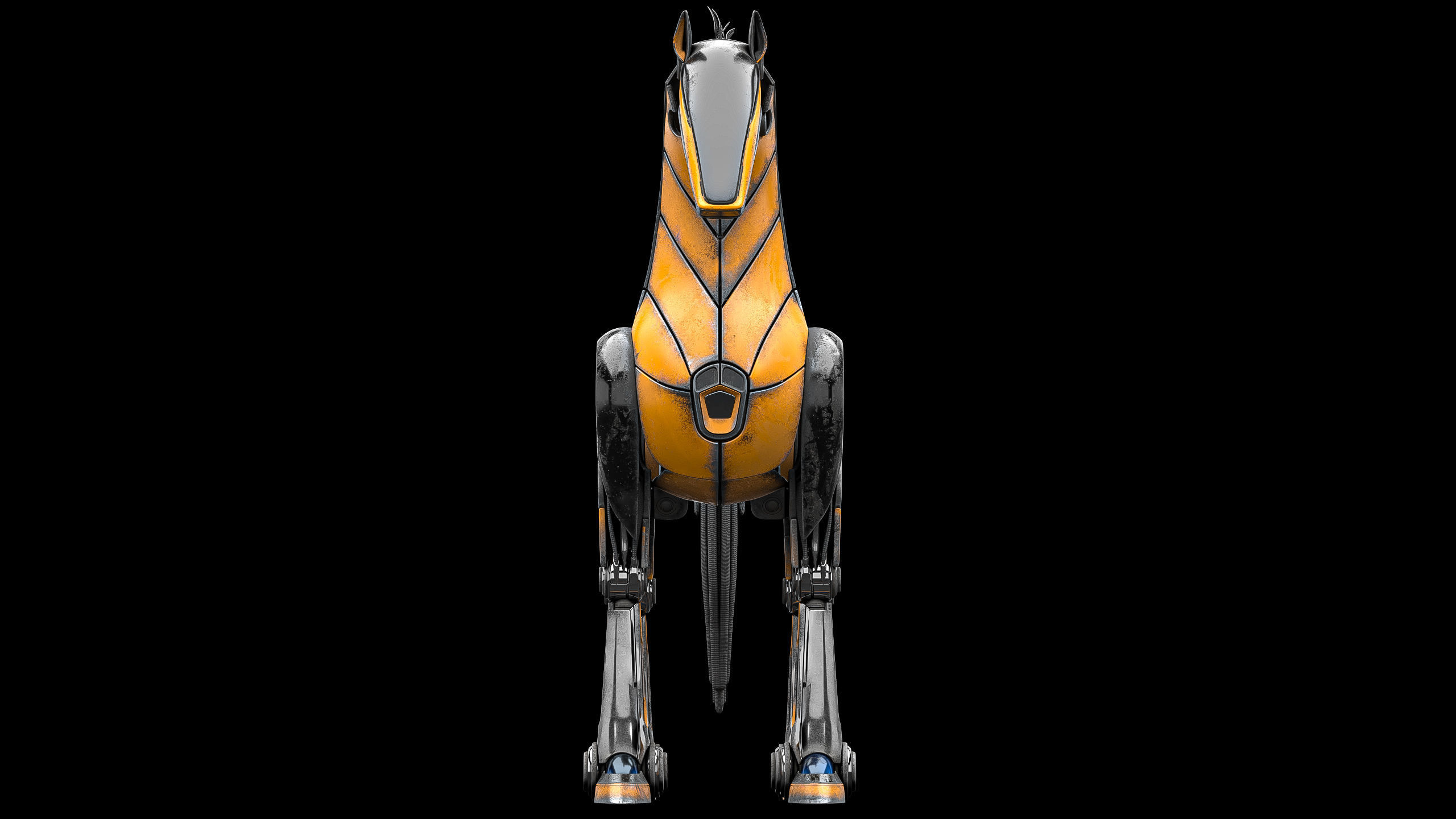 Horse Robot Low-poly 3D model_7