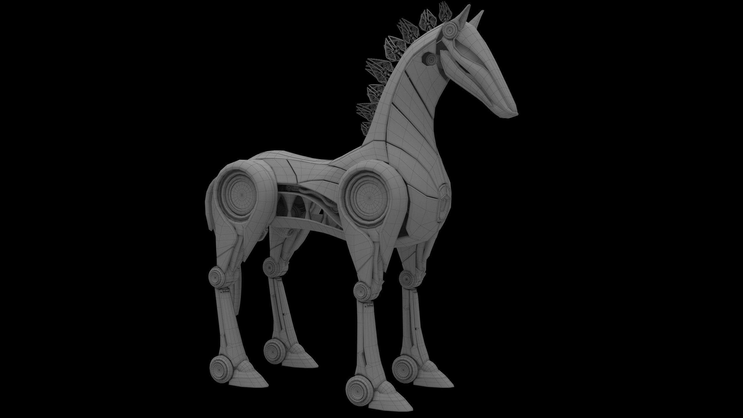 Horse Robot Low-poly 3D model_22