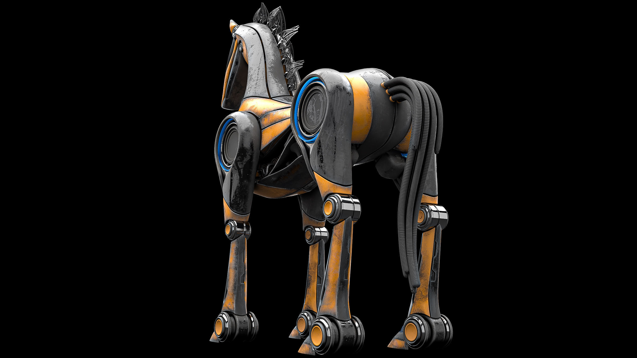 Horse Robot Low-poly 3D model_15