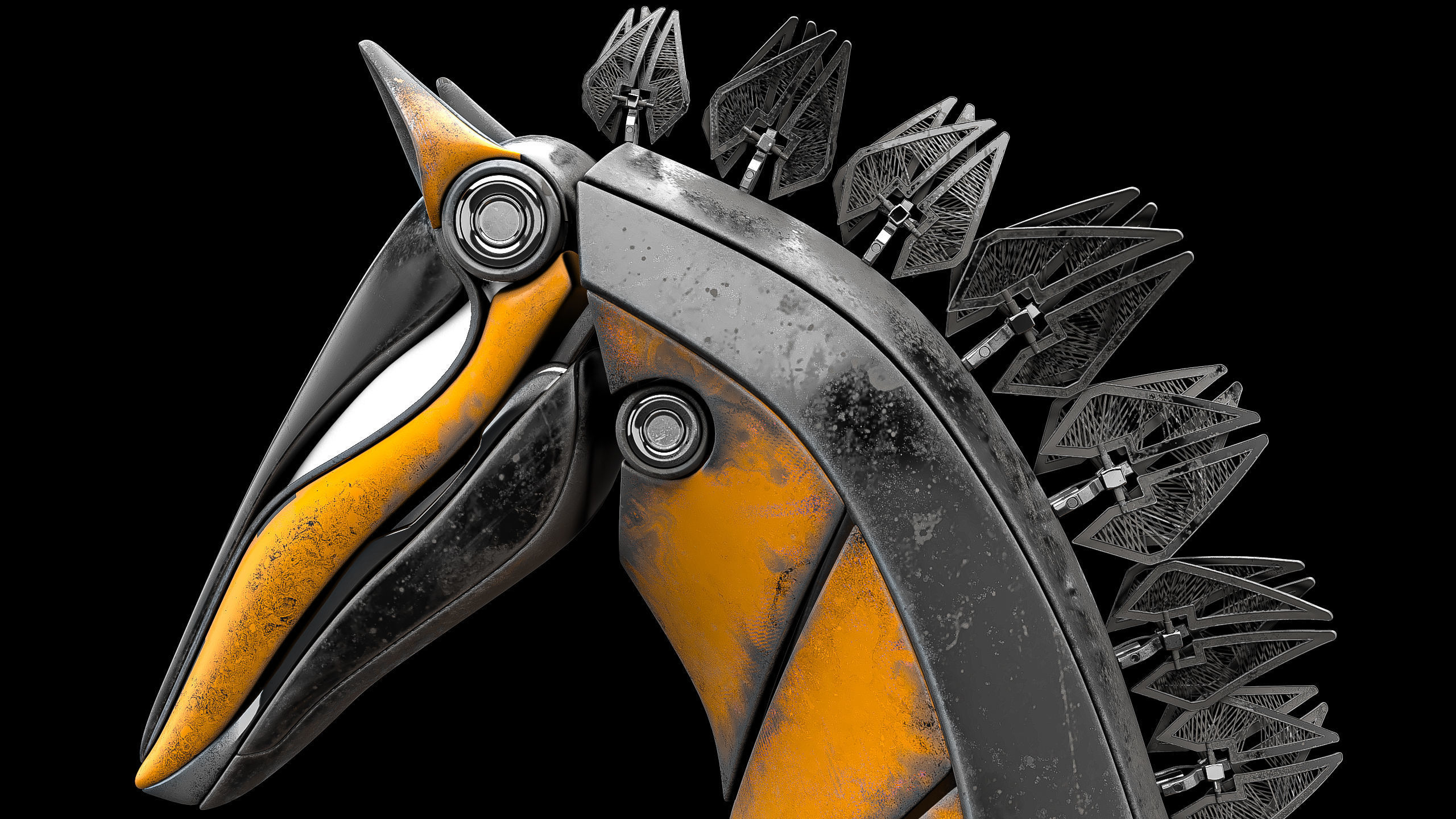 Horse Robot Low-poly 3D model_4