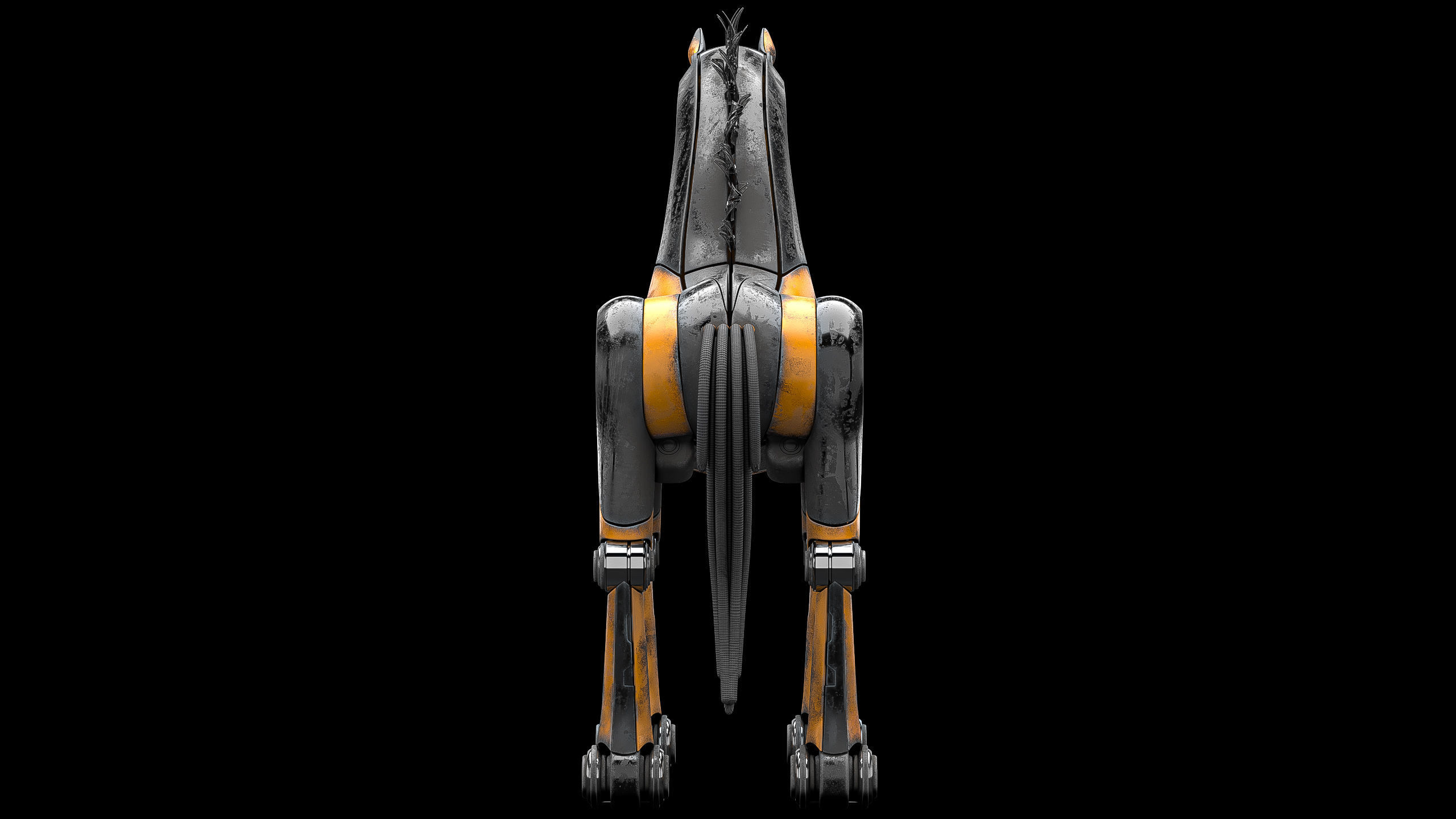 Horse Robot Low-poly 3D model_11