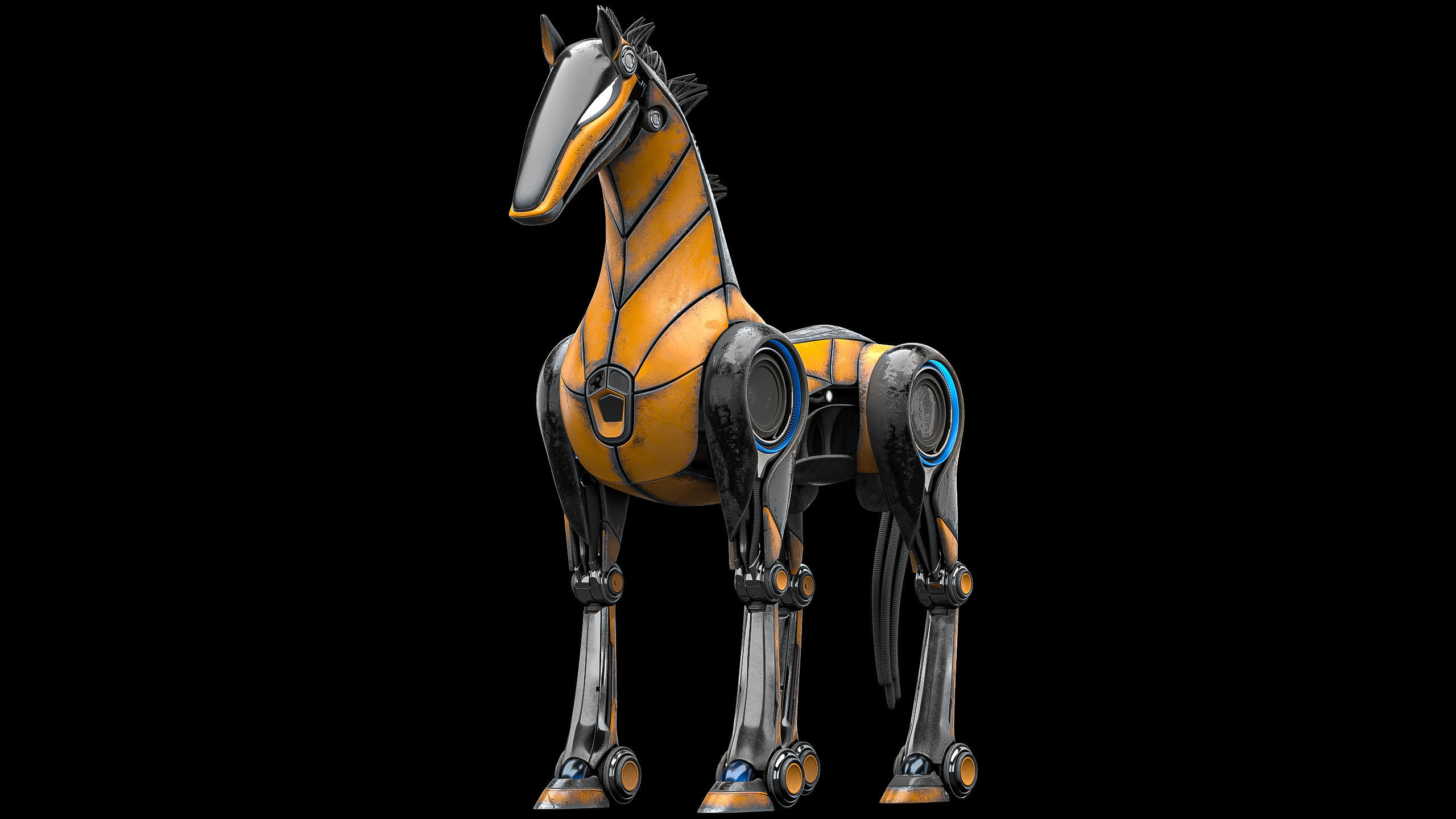 Horse Robot Low-poly 3D model_12