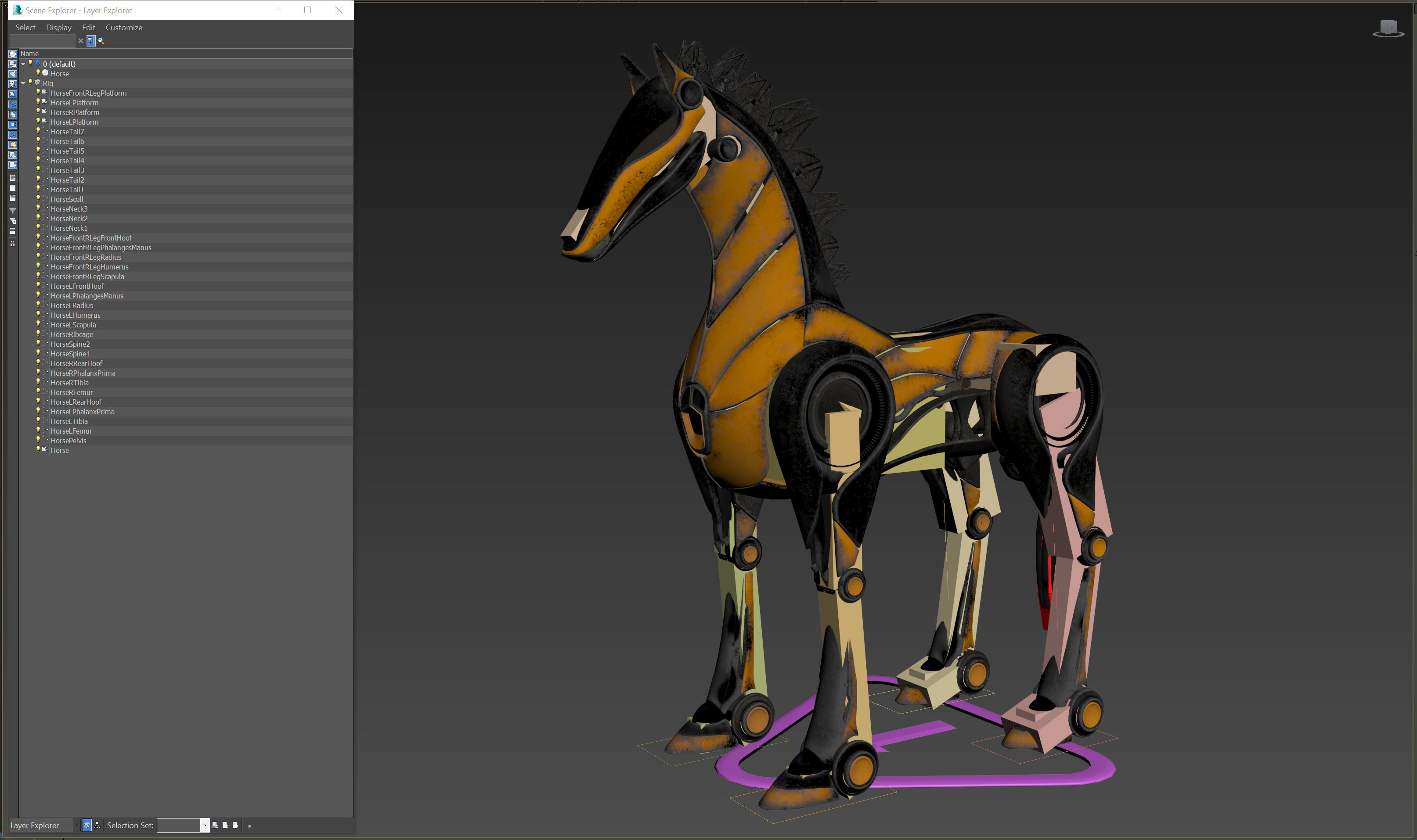 Horse Robot Low-poly 3D model_29