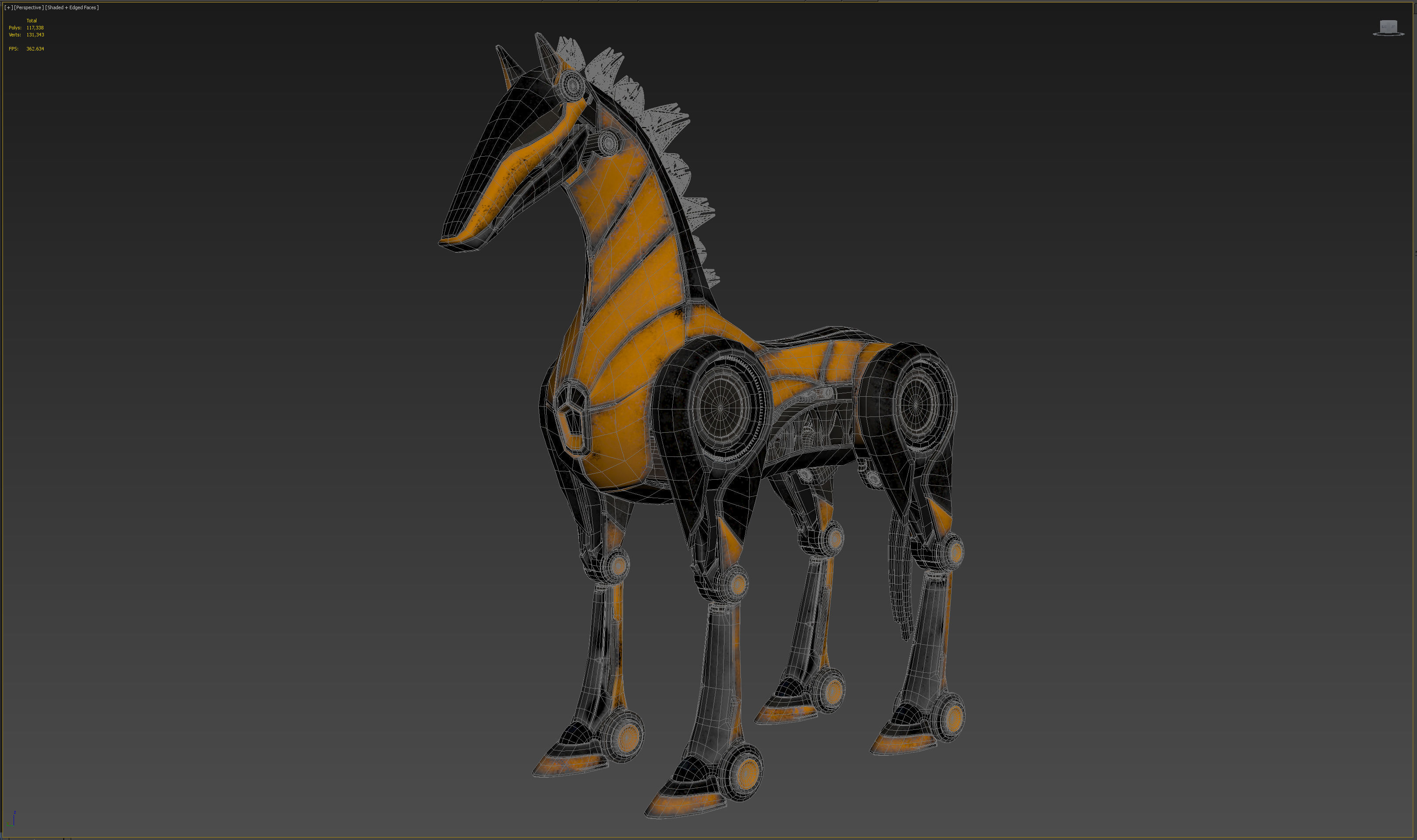 Horse Robot Low-poly 3D model_25