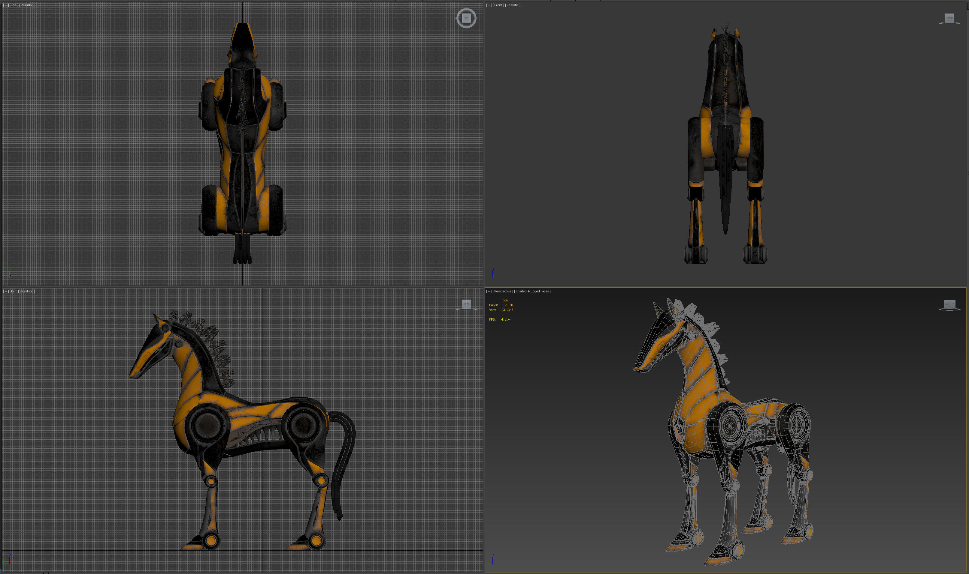 Horse Robot Low-poly 3D model_26