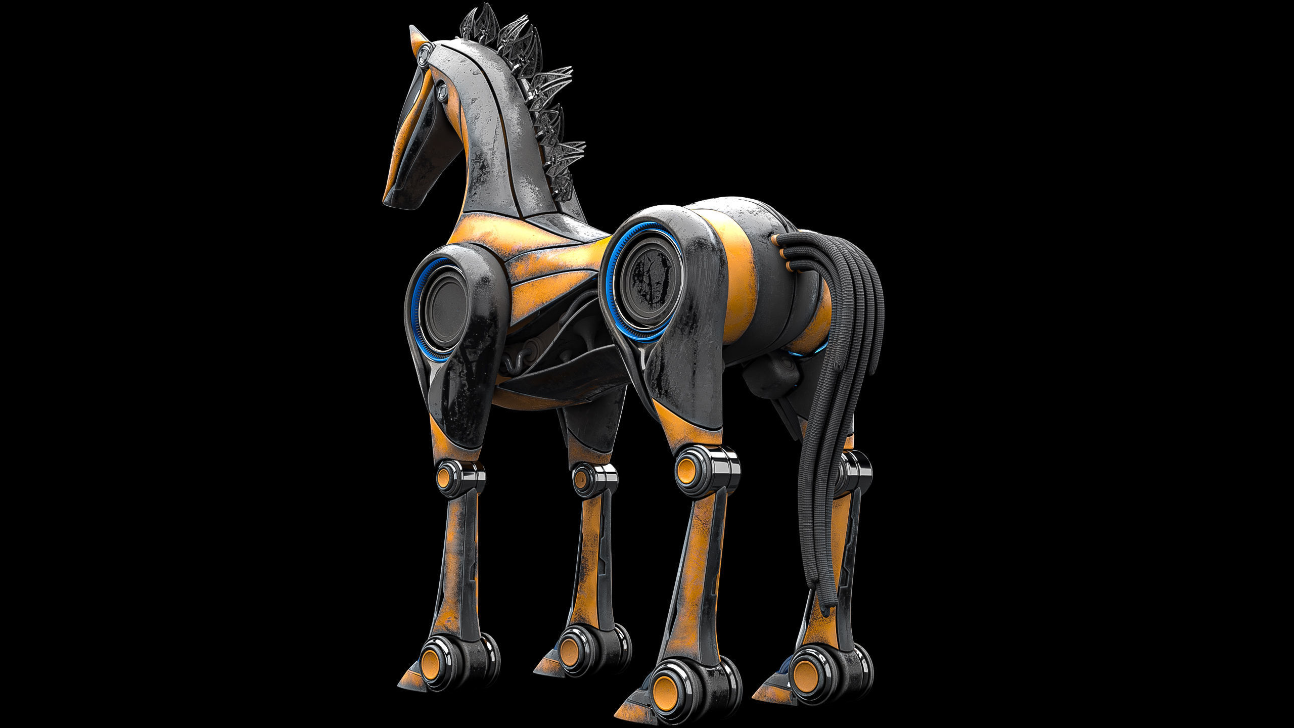 Horse Robot Low-poly 3D model_20