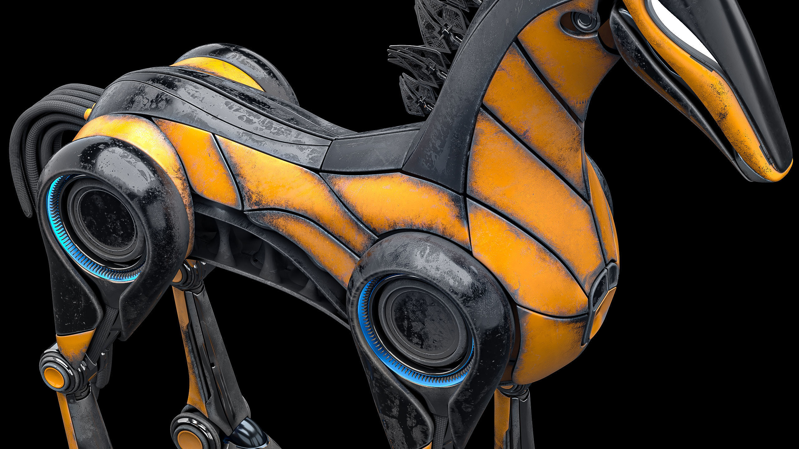 Horse Robot Low-poly 3D model_10