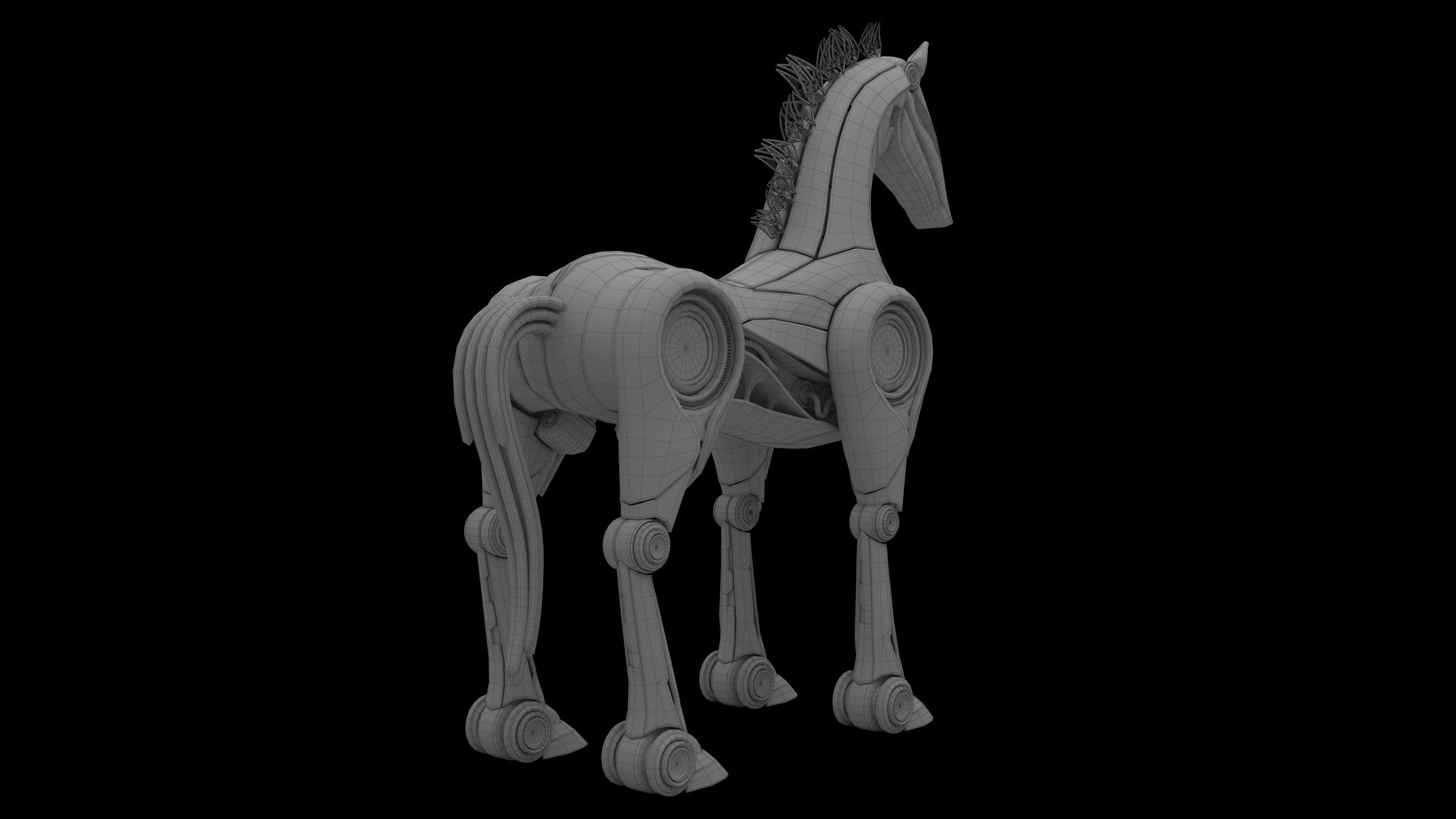 Horse Robot Low-poly 3D model_23
