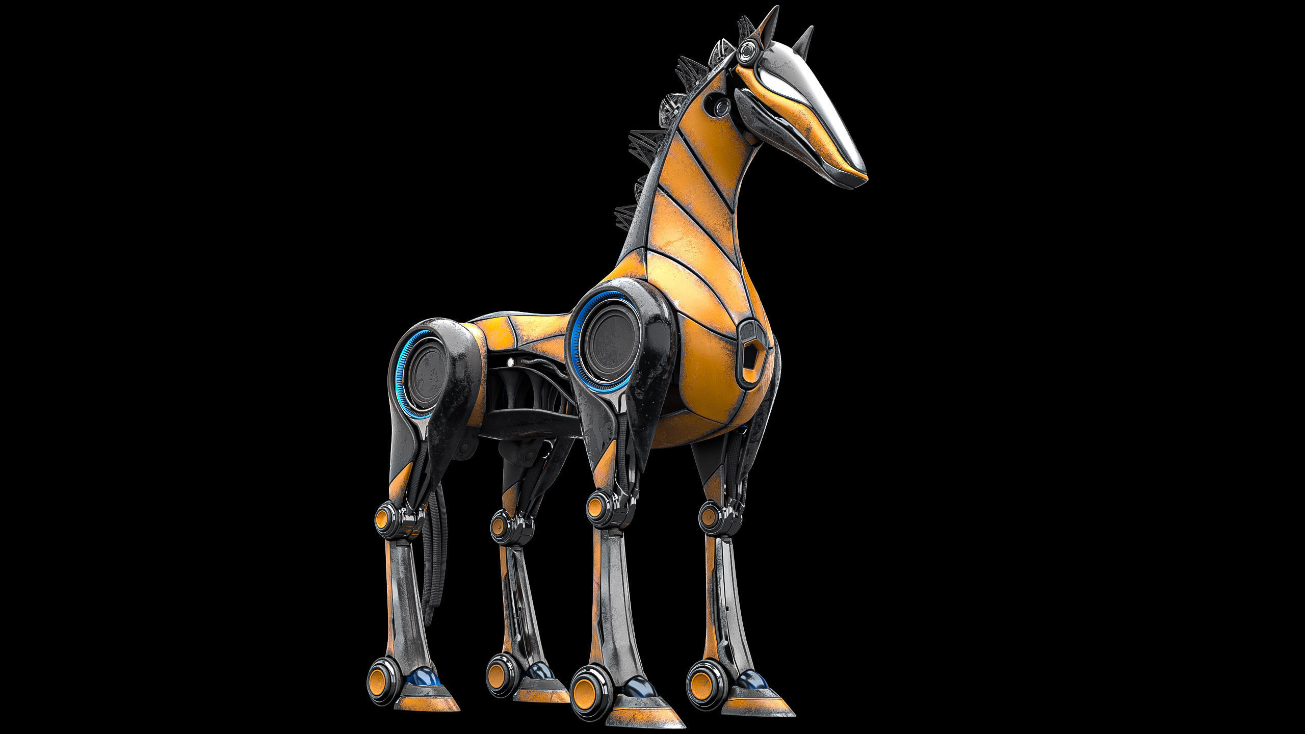 Horse Robot Low-poly 3D model_14