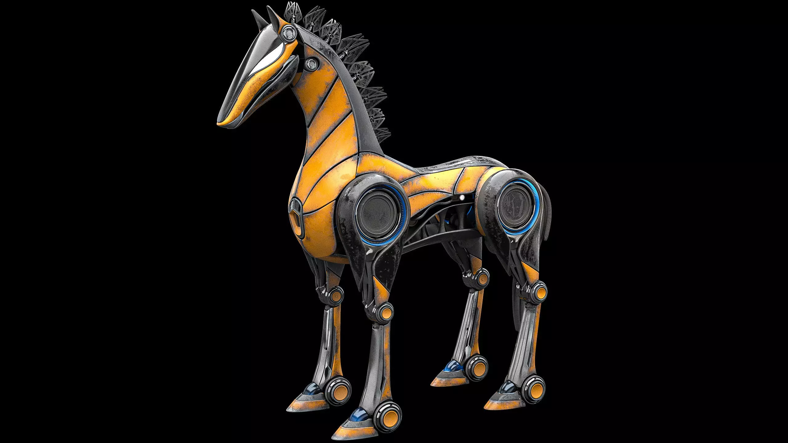 Horse Robot Low-poly 3D model_0