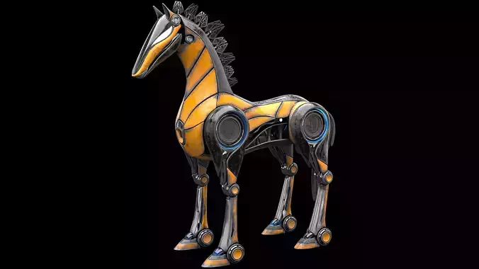 Horse Robot Low-poly 3D model