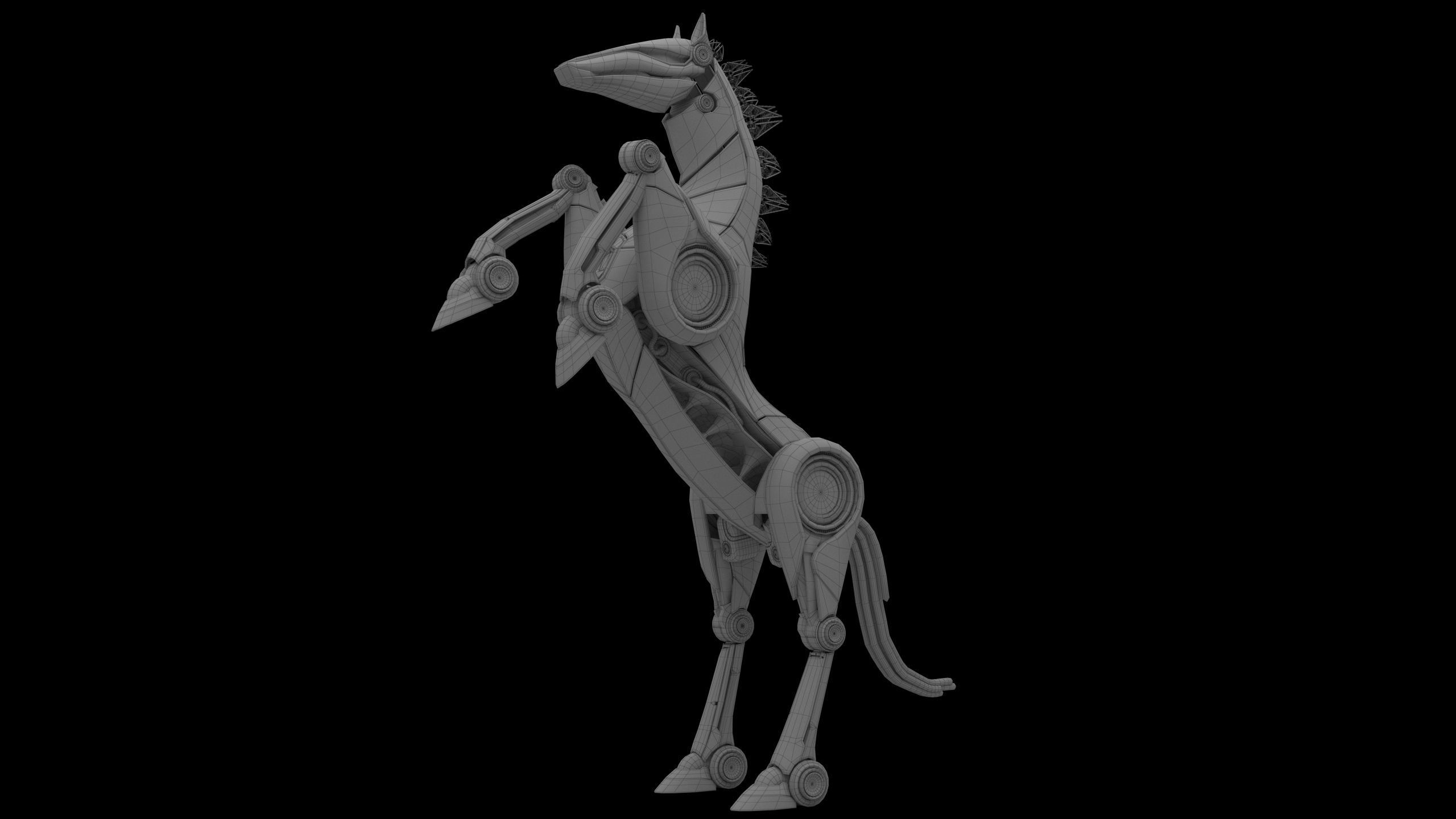 Horse Robot Low-poly 3D model_21